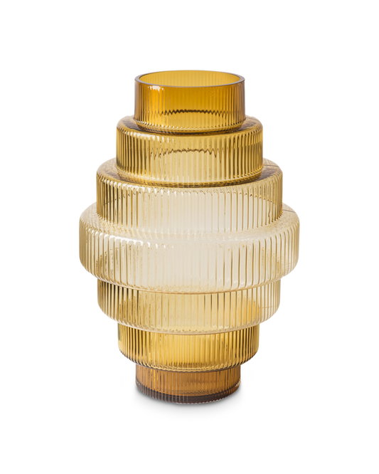 VASE STEPS AMBER S & L